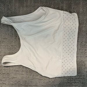 Lululemon White Crop Top/ Sports Bra with Perforated Design